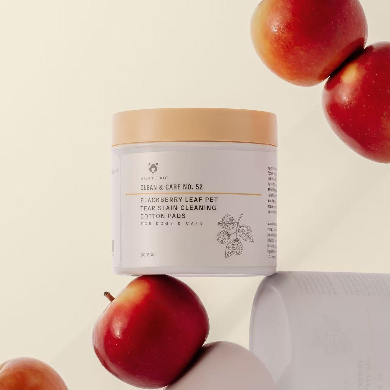 Amo Petric Blackberry leaf pet tear stain cleaning cotton pads